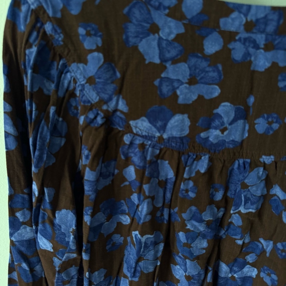 Women's Long Sleeve Button-Front Blouse-A New Day-Blue Size Large - Picture 7 of 8